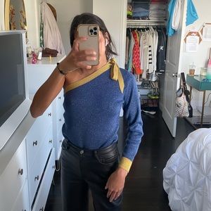 Marc Jacob’s one shoulder shimmery sweater